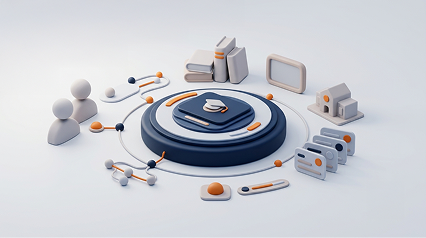Isometric education systems illustration