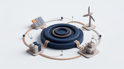 Isometric energy systems illustration