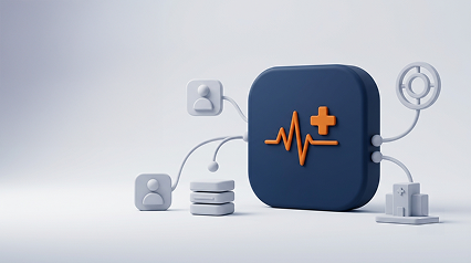 Isometric healthcare systems illustration
