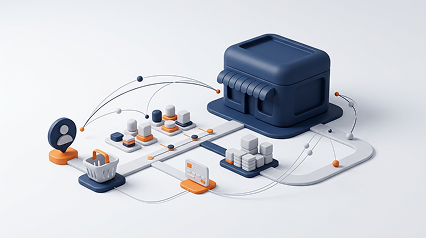 Isometric retail systems illustration
