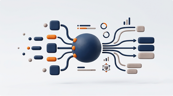 AI network illustration for intelligent automation services