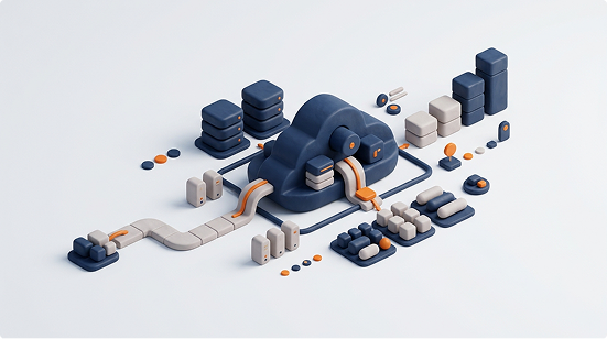 Cloud infrastructure illustration for DevOps services