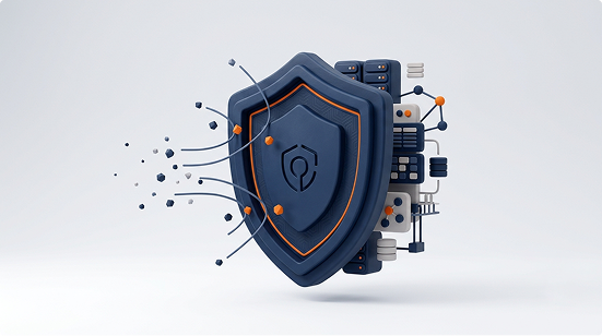 Shield illustration for cybersecurity services
